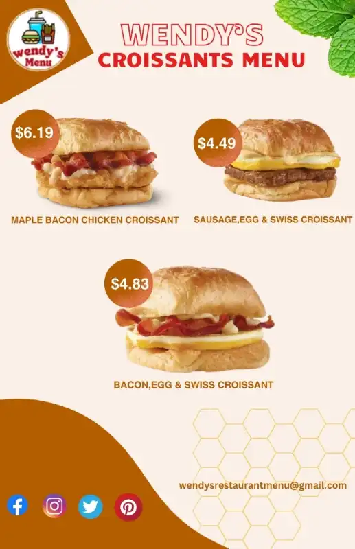 wendy's croissants menu