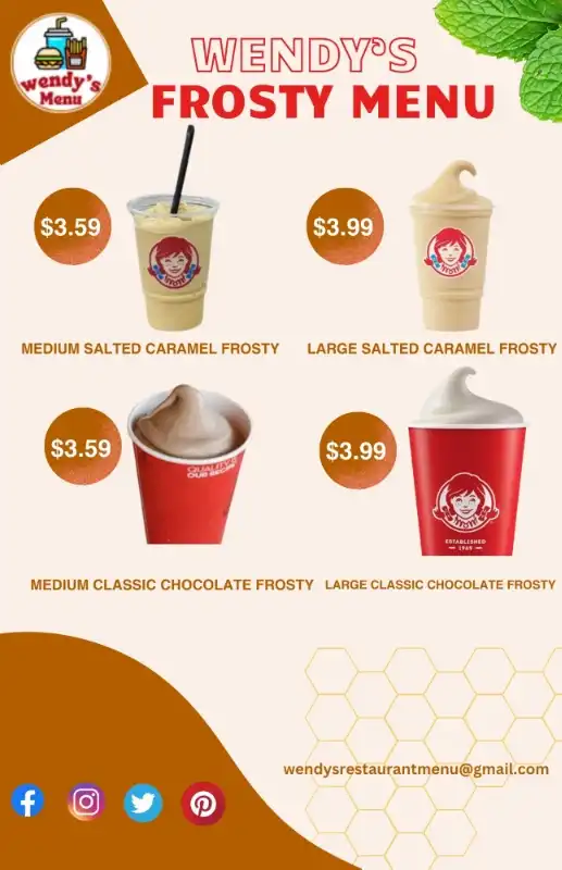 wendy's frosties menu