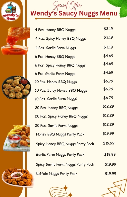 Wendys Saucy Nuggs Menu Price.