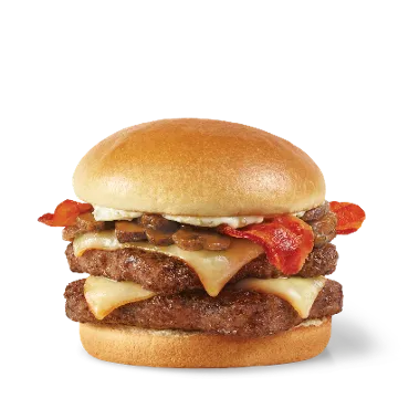 wendys mushroom bacon cheeseburger, double price